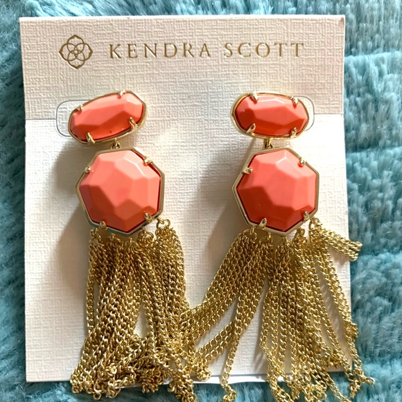 Kendra Scott Jewelry - Kendra Scott Tae Earrings Coral Magnesite Fringe